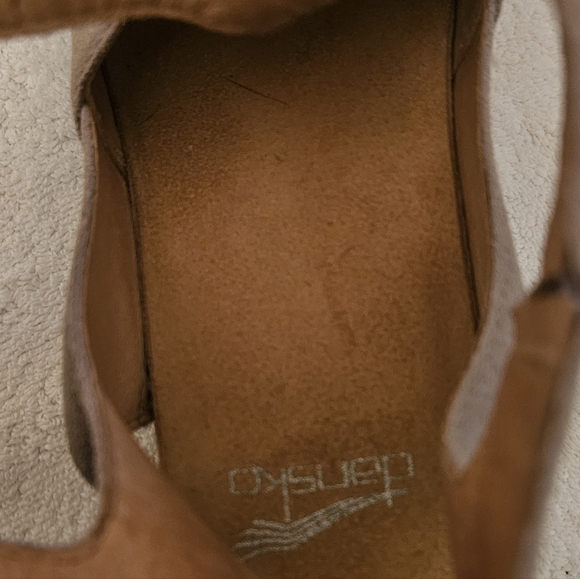 Dansko Leather Taylin Sandal Comfort Footbed Gray Taupe Burnished Suede Wmn’s 7 - Picture 6 of 8